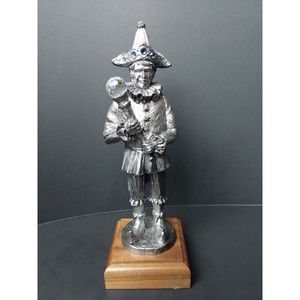 1989 Michael Ricker Pewter Clown w/ Crystal Ball Scepter 9" SIGNED 261/2300